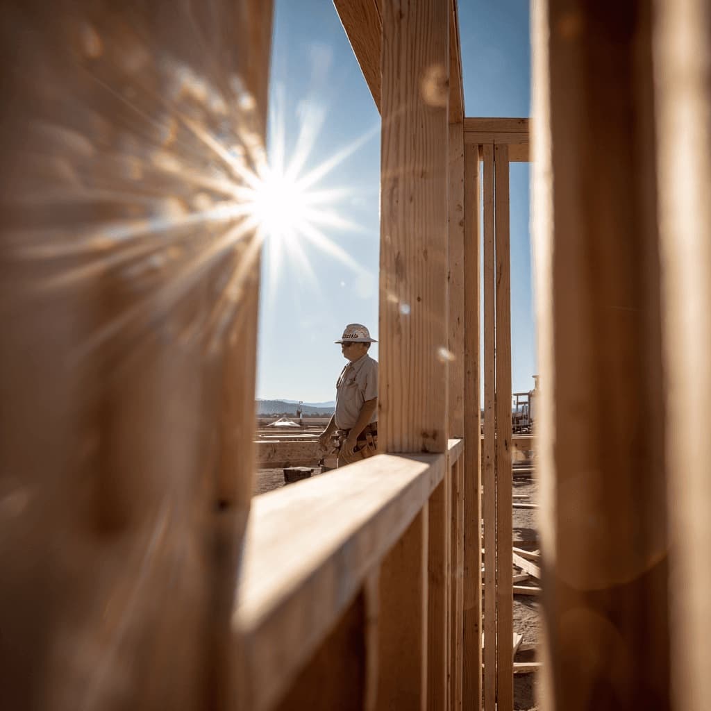 Framing studs on a Utah jobsite