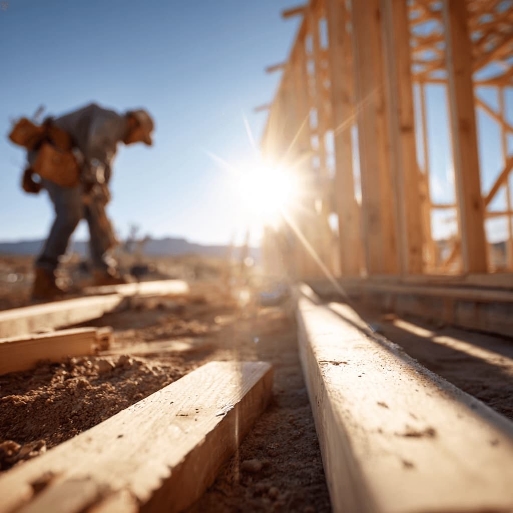 Golden-hour framing on a Utah jobsite